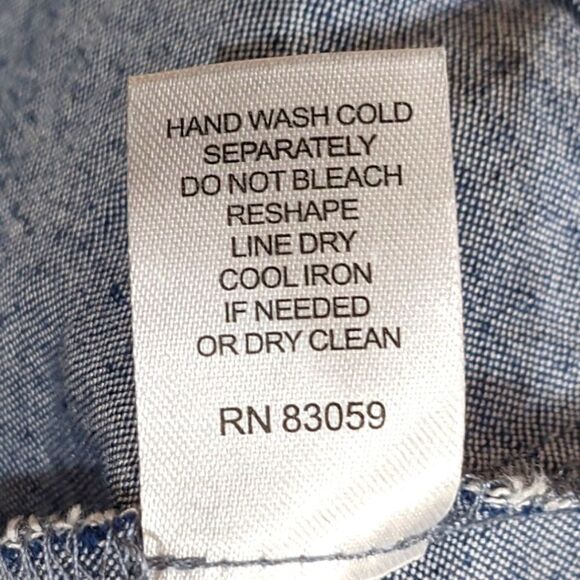 DREW Anthropologie Linen Blend Chambray Blue One Button Blazer Women Size Small - Picture 9 of 9